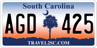 SC license plate AGD425