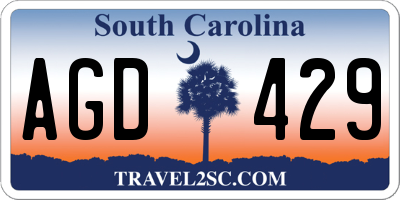 SC license plate AGD429