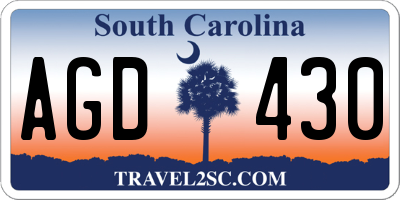 SC license plate AGD430