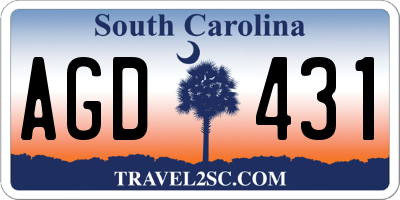 SC license plate AGD431