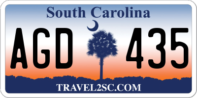 SC license plate AGD435