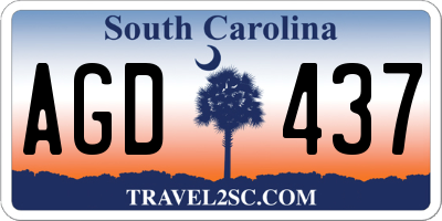 SC license plate AGD437