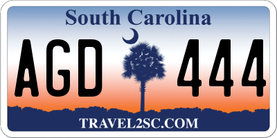 SC license plate AGD444