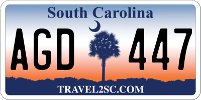 SC license plate AGD447