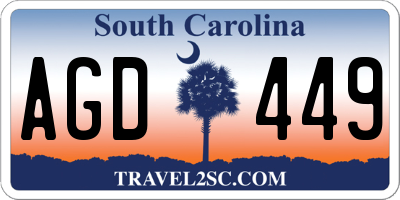 SC license plate AGD449