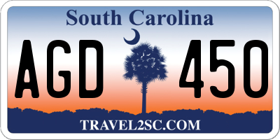 SC license plate AGD450