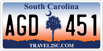 SC license plate AGD451