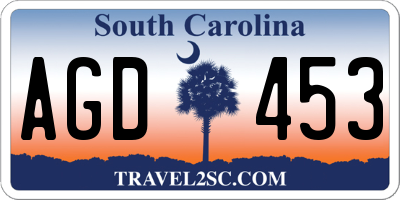 SC license plate AGD453