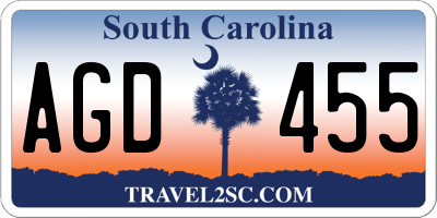SC license plate AGD455