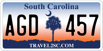 SC license plate AGD457