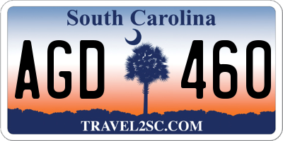 SC license plate AGD460
