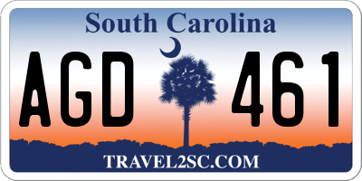 SC license plate AGD461