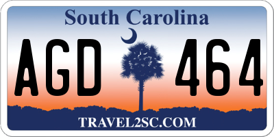 SC license plate AGD464