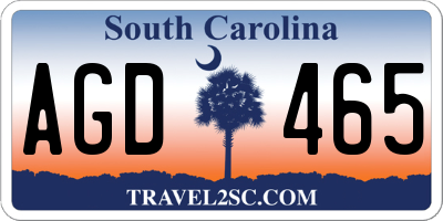 SC license plate AGD465