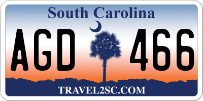 SC license plate AGD466