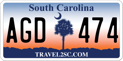 SC license plate AGD474
