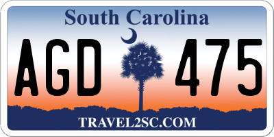 SC license plate AGD475
