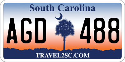 SC license plate AGD488