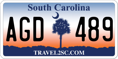 SC license plate AGD489