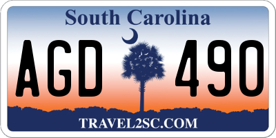 SC license plate AGD490