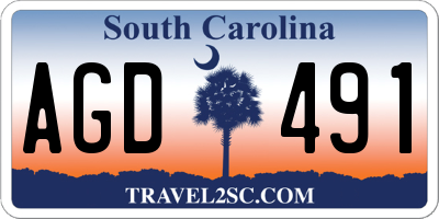 SC license plate AGD491