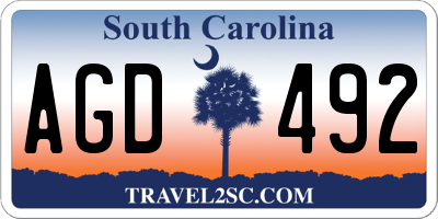 SC license plate AGD492