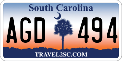 SC license plate AGD494