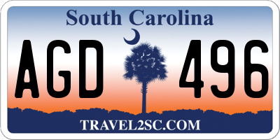 SC license plate AGD496