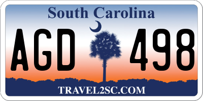 SC license plate AGD498