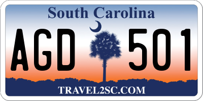 SC license plate AGD501
