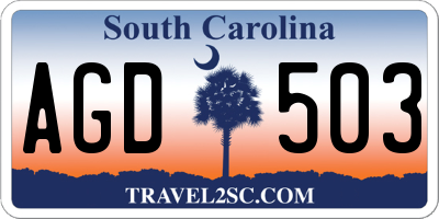 SC license plate AGD503