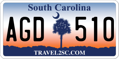 SC license plate AGD510