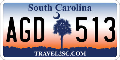 SC license plate AGD513