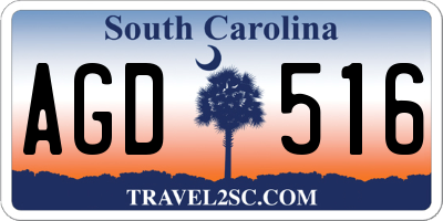 SC license plate AGD516