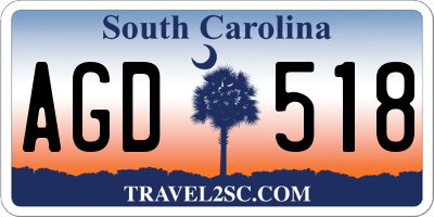 SC license plate AGD518