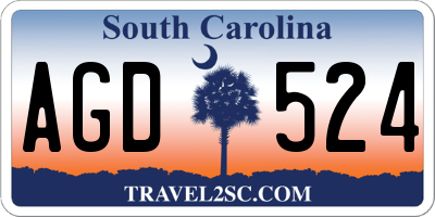 SC license plate AGD524
