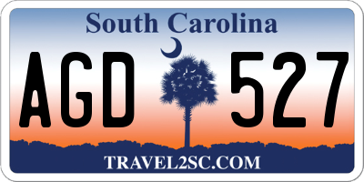 SC license plate AGD527