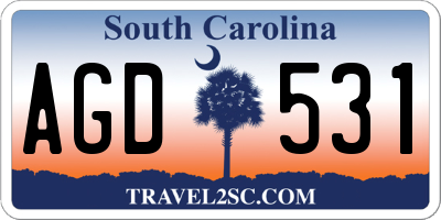 SC license plate AGD531