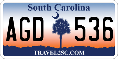SC license plate AGD536