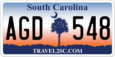 SC license plate AGD548