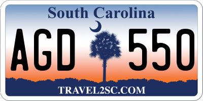 SC license plate AGD550