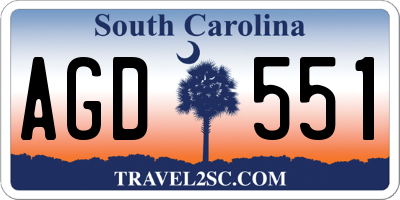 SC license plate AGD551