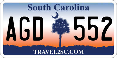 SC license plate AGD552