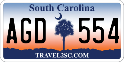 SC license plate AGD554