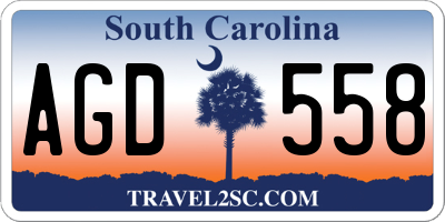 SC license plate AGD558