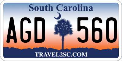 SC license plate AGD560