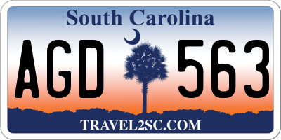 SC license plate AGD563