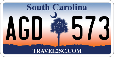 SC license plate AGD573