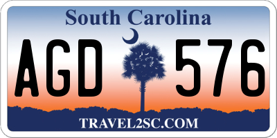 SC license plate AGD576
