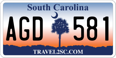 SC license plate AGD581